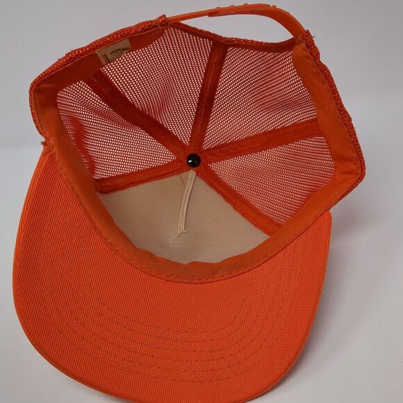 Yellow Snapback Trucker Hat Orange OS Adjustable Mesh Back 6 Panel YoungAn - Picture 6 of 8